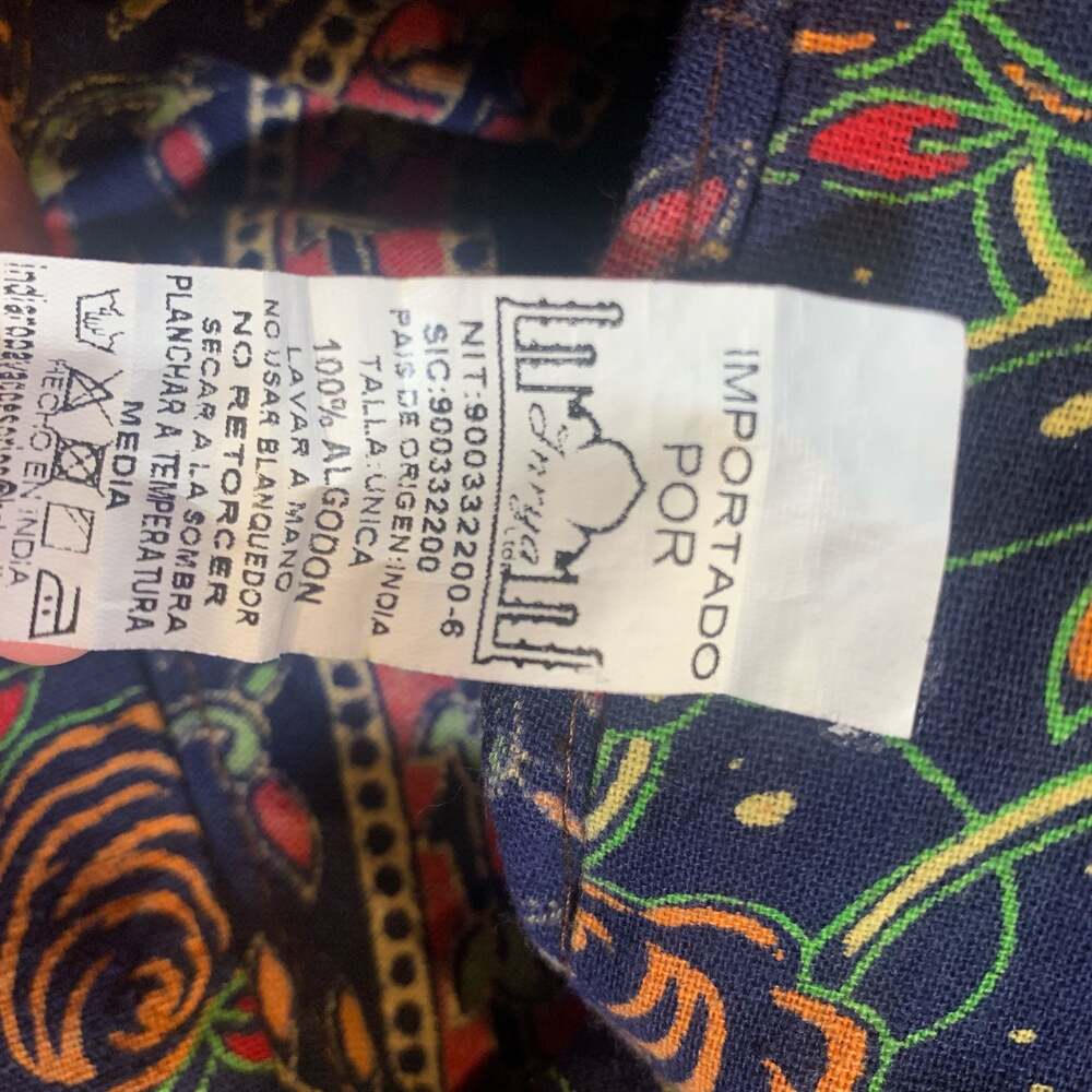Indian Elephant and Floral Print Cotton Wrap Around Boho Skirt - Picture 3 of 4